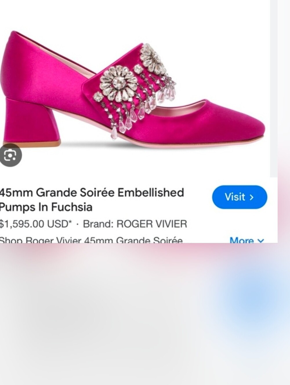 Roger Vivier Fuchsia Crystal-Embellished Block Heel Pumps